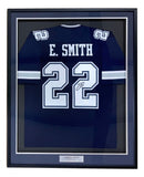 Emmitt Smith Dallas Signed Framed Blue Football Jersey JSA Hologram