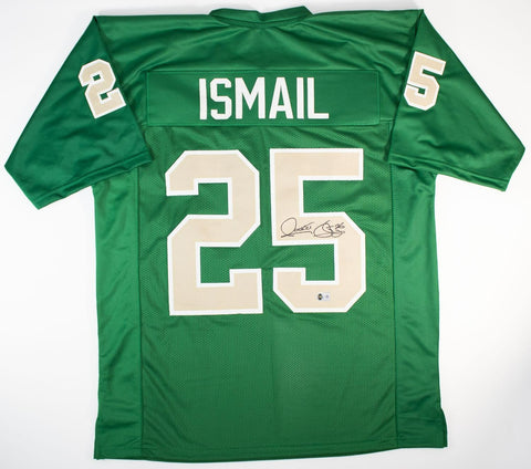 Raghib Rocket Ismail Signed Notre Dame Fighting Irish Green Jersey (Beckett) W.R