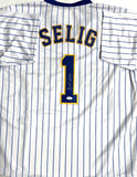 Brewers Hall of Famer BUD SELIG Signed Custom Replica Pin Stripe Jersey AUTO JSA