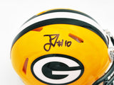 JORDAN LOVE AUTOGRAPHED PACKERS YELLOW SPEED MINI HELMET BECKETT WITNESS 230230