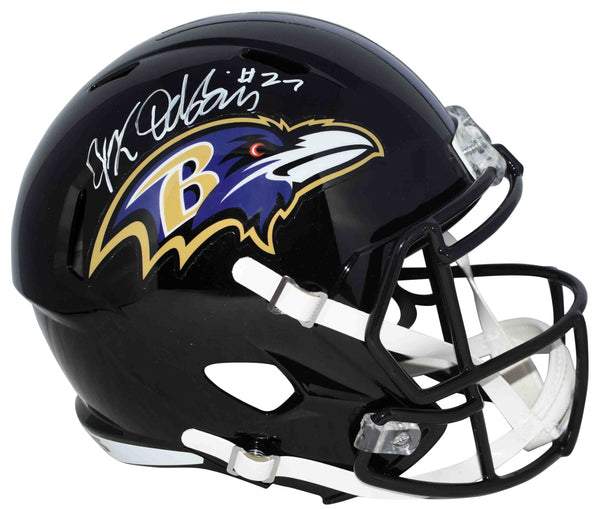 JK DOBBINS AUTOGRAPHED SIGNED BALTIMORE RAVENS FULL SIZE SPEED HELMET JSA