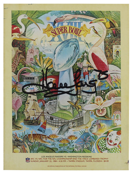 Raiders Howie Long Authentic Signed SB XVIII Program BAS Witnessed #WY54970