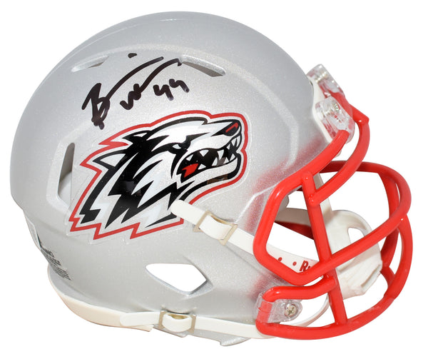BRIAN URLACHER AUTOGRAPHED NEW MEXICO LOBOS SPEED MINI HELMET BECKETT