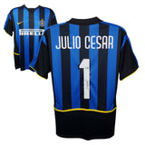 Julio Cesar Signed Inter Milan Home Soccer Jersey #1 with Beckett COA