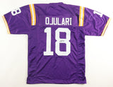 B J Ojulari Signed LSU Tigers Purple Jersey (JSA) Arizona Cardinals Linebacker