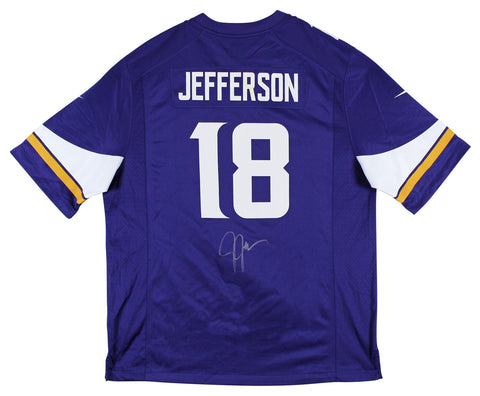 Vikings Justin Jefferson Authentic Signed Purple Nike Game Jersey BAS Witnessed