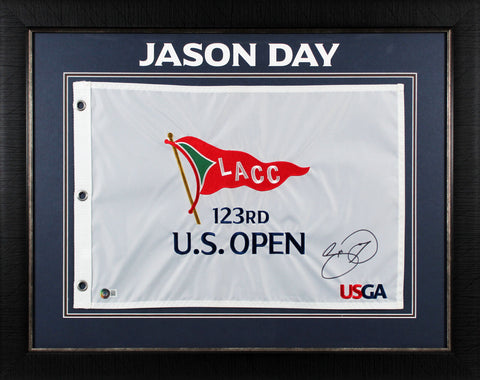 Jason Day Authentic Signed & Framed 2023 LACC US Open Pin Flag BAS #BK02151