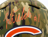 JUSTIN FIELDS AUTOGRAPHED BEARS CAMO FULL SIZE SPEED HELMET BECKETT QR 194771