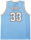 INDIANA STATE SYCAMORES LARRY BIRD AUTOGRAPHED BABY BLUE JERSEY BECKETT 203449