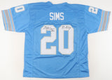 Billy Sims Signed Detroit Lions Jersey Inscribed 80-ROY (JSA COA) 3xPro Bowl RB