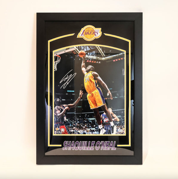Shaquille O'Neal Los Angeles Lakers Autographed 16x20 Photo Deluxe Frame BAS COA