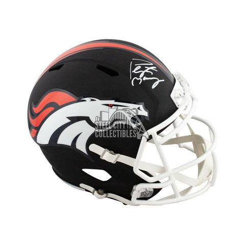 Peyton Manning Autographed Denver Broncos Flat Black Full-Size Helmet - Fanatics