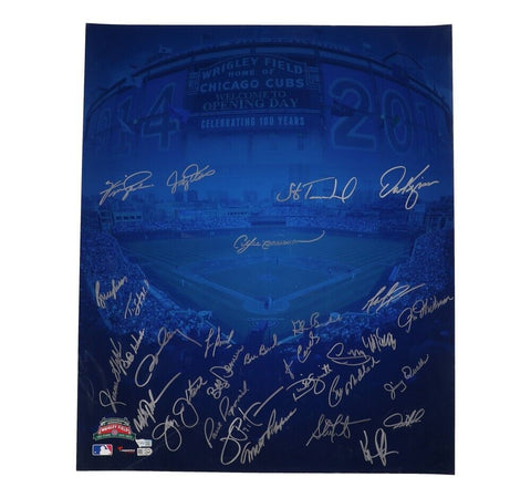 Wrigley Field 100 Years 20x24 Photo Signed By 29 Chicago Cubs Including 4 HOFers