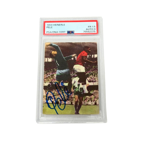 Pele Signed 1959 Heinerle Rookie Card - PSA 1.5 AUTO 9