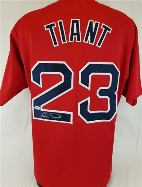 Luis Tiant Signed Boston Red Sox Red Jersey (PSA COA) 3xAll-Star / Senor Smoke
