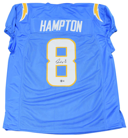 OMARION HAMPTON SIGNED LOS ANGELES CHARGERS #8 POWDER BLUE JERSEY BECKETT