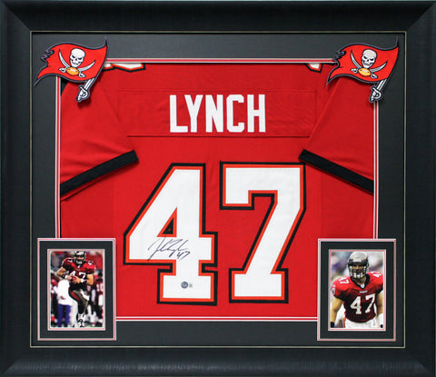 John Lynch Authentic Signed Red Pro Style Framed Jersey Autographed BAS Witness