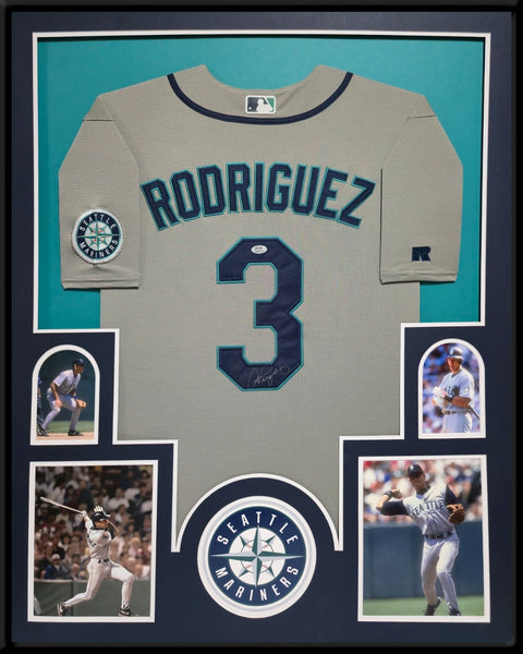 FRAMED SEATTLE MARINERS ALEX RODRIGUEZ AUTOGRAPHED SIGNED JERSEY PSA COA