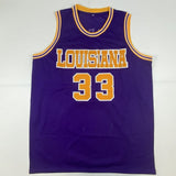 Autographed/Signed Shaquille Shaq O'Neal LSU Purple Jersey Beckett BAS COA