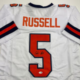 Autographed/Signed Calvin Russell Syracuse White Football Jersey JSA COA