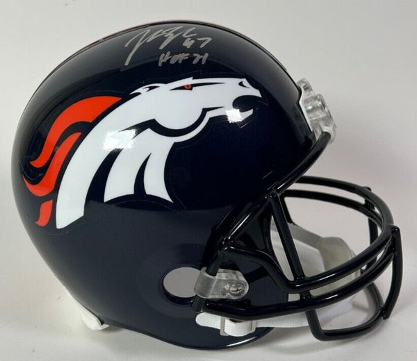 John Lynch Autographed/Inscribed "HOF '21" Denver Broncos Replica Helmet BAS COA