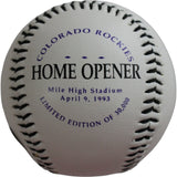 Eric Young Signed Colorado Rockies Inugural Season Logo Baseball BAS 44357