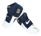 Lebron James Autographed Navy Blue / White Nike LeBron Soldier Nine UDA