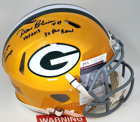 Packers DAVE ROBINSON Signed Full Size AUTHENTIC Helmet AUTO w/ 3 Scripts - JSA