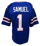 Curtis Samuel Signed/Auto Blue New York Giants Football Jersey Beckett 208172