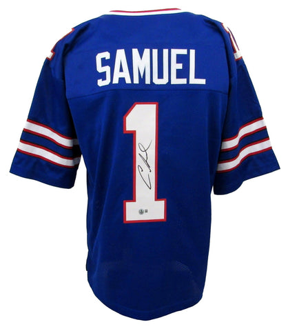 Curtis Samuel Signed/Auto Blue New York Giants Football Jersey Beckett 208172