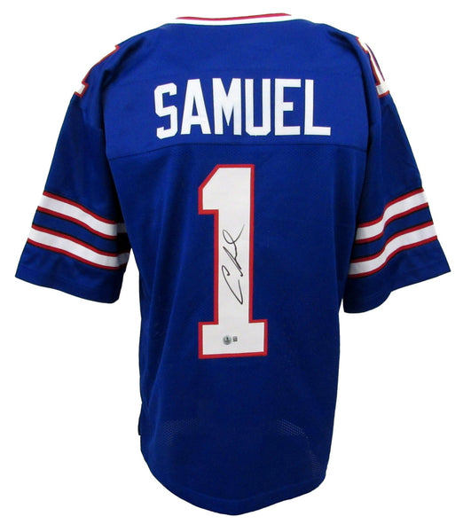 Curtis Samuel Signed/Auto Blue New York Giants Football Jersey Beckett 208172