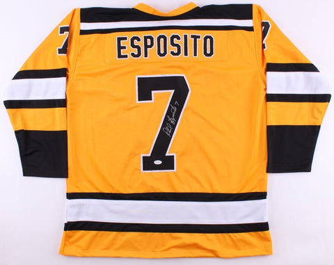 Phil Esposito Signed Bruins Jersey (JSA COA) 1st NHL Player 100pts in a Season