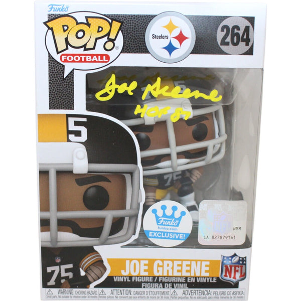Joe Greene Autographed/Signed Pittsburgh Steelers Funko Pop! #264 Beckett 49035
