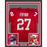 Framed Autographed/Signed Irving Fryar 35x39 Nebraska Red Jersey BAS COA