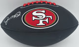 Joe Montana Autographed 49ers Black Logo Football Beckett Witness #WA82198