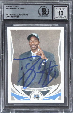 Magic Dwight Howard Authentic Signed 2004 Topps #221 Card BAS Slabbed