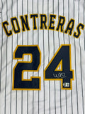 WILLIAM CONTRERAS Signed Custom Replica Brewers Pinstripe Jersey AUTO - BAS