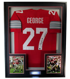Eddie George Ohio State Autographed/Inscribed Jersey Framed Beckett 205112