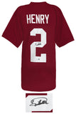 Derrick Henry Signed Maroon Custom College Football Jersey - (Beckett COA)