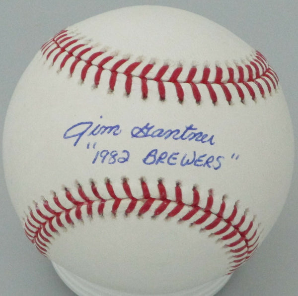 Milw. Brewers JIM GANTNER Signed Official MLB Baseball AUTO w/ "1982 Brewers"