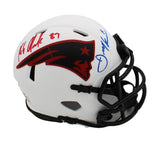 Julian Edelman & Gronkowski Signed New England Patriots Speed Lunar Mini Helmet
