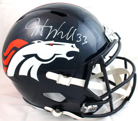 Javonte Williams Autographed Denver Broncos F/S Speed Helmet- Beckett W Hologram