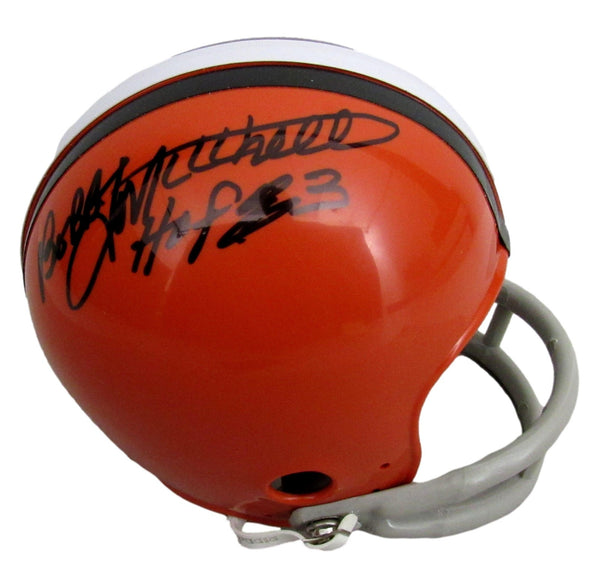 Bobby Mitchell HOF Signed/Inscribed Browns Mini Football Helmet JSA 213144