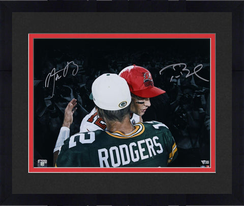FRMD Tom Brady Buccaneers & Aaron Rodgers Packers Signed 16x20 Spotlight Photo