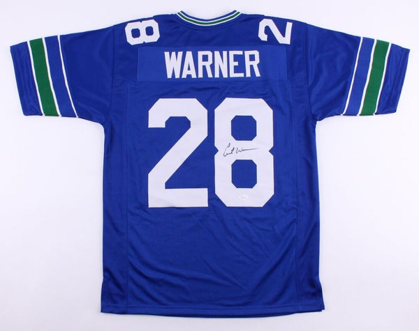 Curt Warner Signed Seahawks Jersey (JSA) Seattle Running Back (1983-1989)