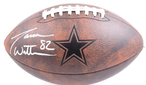 Jason Witten Autographed Dallas Cowboys Distressed Logo Football- Beckett W Holo