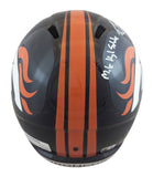 Broncos Ed McCaffrey "MHS" Signed Full Size Speed Rep Helmet BAS Witnessed
