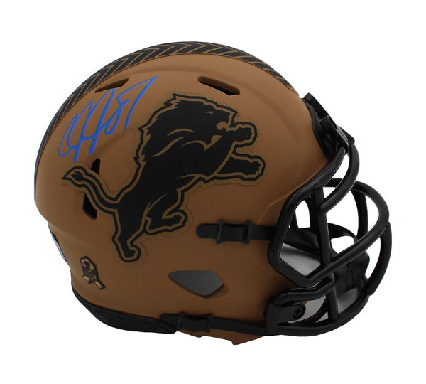 Calvin Johnson Signed Detroit Lions Speed Salute To Service 2 NFL Mini Helmet