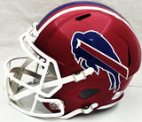 JIM KELLY AUTOGRAPHED BILLS RED 87-01 THROWBACK FULL SIZE HELMET BECKETT 224727