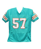 Dwight Stephenson Autographed/Signed Pro Style Teal HOF Jersey Beckett 41176